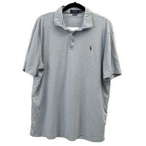Polo Ralph Lauren Shirt Mens Large Striped Classic Fit Flesh Pony Preppy Coastal